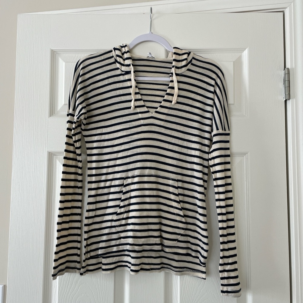 Splendid Navy and Cream Striped Top